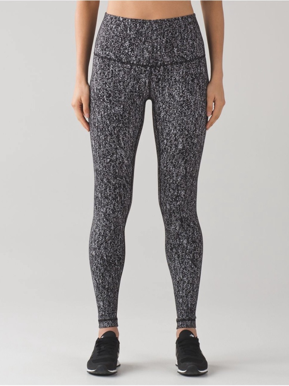 Lululemon High-Rise Speckled Black & White Leggings, Size 12 Women’s